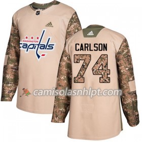 Camisola Washington Capitals John Carlson 74 Adidas 2017-2018 Camo Veterans Day Practice Authentic - Homem